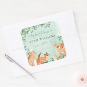 Bosdieren Groene Boekenlegger Sticker (Envelop)