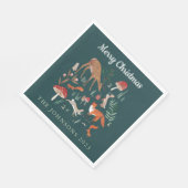 Bosdieren Groene Kerstmis Servet (Hoek)