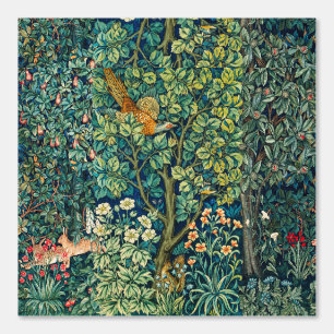 BOSDIEREN Hazen, fazant, groene bloemen Behang