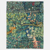 BOSDIEREN Hazen, fazant vogel, groene bloemen Fleece Deken (Voorkant)