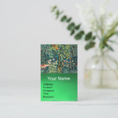 BOSDIEREN Hazen, fazant vogel, groene bloemen Visitekaartje (Staand voorkant)