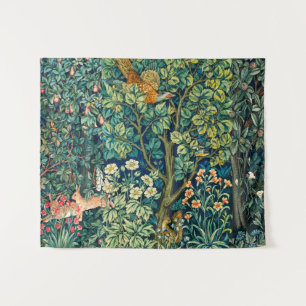 BOSDIEREN Hazen, fazant vogel, groene bloemen Wandkleed