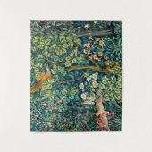 BOSDIEREN Hazen, fazant vogel, groene bloemen Wandkleed (Voorkant)