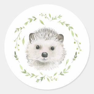 Bosdieren Hedegel Greenery Woodland Cute Ronde Sticker