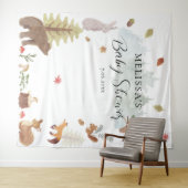 Bosdieren Herfst Baby shower Achtergrond Wandkleed (In Situ (horizontaal))
