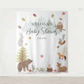 Bosdieren Herfst Baby shower Achtergrond Wandkleed (Voorkant)