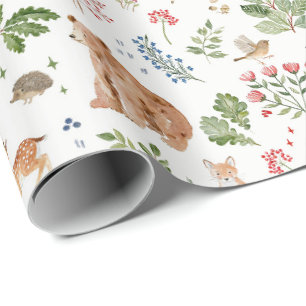 Bosdieren, herfst vos, hert, beer, s cadeaupapier