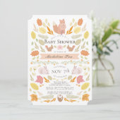 Bosdieren Herfstloof Baby Shower Kaart (Staand voorkant)