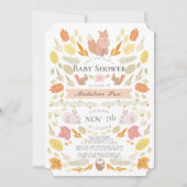 Bosdieren Herfstloof Baby Shower Kaart (Voorkant)