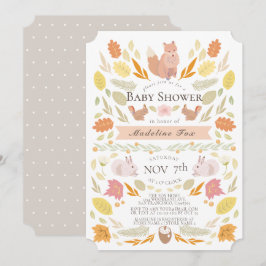 Bosdieren Herfstloof Baby Shower Kaart