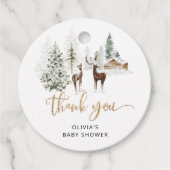 Bosdieren herten babyshower dank je bedankjes labels (Voorkant)