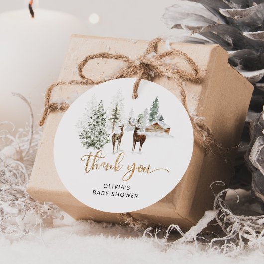 Bosdieren herten babyshower dank je bedankjes labels