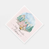 Bosdieren Herten Beer Rustiek Roze Baby shower Servet (Hoek)