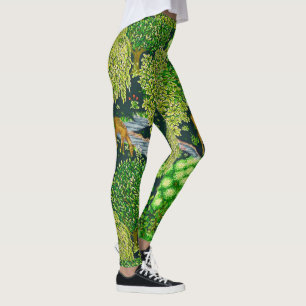 BOSDIEREN, HERTEN DOOR EEN BEEKGROENE BLOEM LEGGINGS
