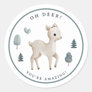 Bosdieren Herten Leraren Beloning Motivatie Ronde Sticker