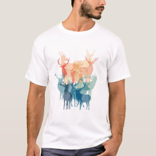 bosdieren herten Waterverf  Bossen en T-shirt