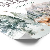 Bosdieren Herten Winter Kaarten en geschenken Poster (Hoek)