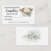 Bosdieren hoeveel Snoepjes Baby shower Plaatskaartje (Voorkant / Achterkant)