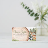 Bosdieren Hout Slice Luier Raffle Informatiekaartje (Staand voorkant)