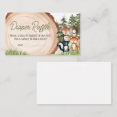 Bosdieren Hout Slice Luier Raffle Informatiekaartje (Voorkant / Achterkant)