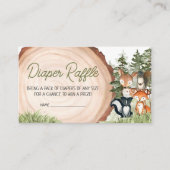 Bosdieren Hout Slice Luier Raffle Informatiekaartje (Voorkant)