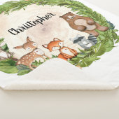 Bosdieren houten houten plak gepersonaliseerd sherpa deken (3/4)