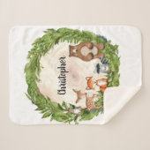 Bosdieren houten houten plak gepersonaliseerd sherpa deken (Voorkant (horizontaal))