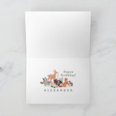 Bosdieren in de Cute Woodland Birthday Kaart (Binnen)