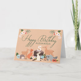 Bosdieren in de Cute Woodland Birthday Kaart