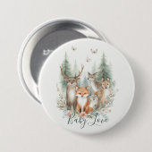 bosdieren in de Waterverf Ronde Button 7,6 Cm (Voorkant /achterkant)