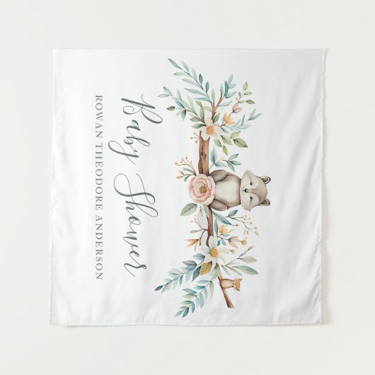 bosdieren in de Waterverf Wandkleed (Voorkant (horizontaal))