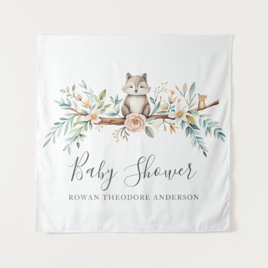 bosdieren in de Waterverf Wandkleed (Voorkant)