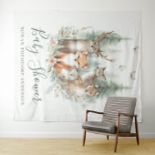 bosdieren in de Waterverf Wandkleed (In Situ (horizontaal))