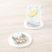 bosdieren in de Waterverf Zandsteen Onderzetter (Zijkant)