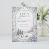 Bosdieren in de Winter RSVP Kaartje (Staand voorkant)