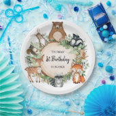 Bosdieren in de zoete bossen 1e verjaardag papieren bordje (Feest)