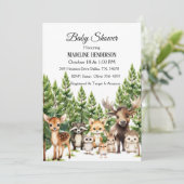 Bosdieren in het Baby shower van het bos Kaart (Staand voorkant)