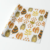 Bosdieren in het bos cadeaupapier (Uitgerold)