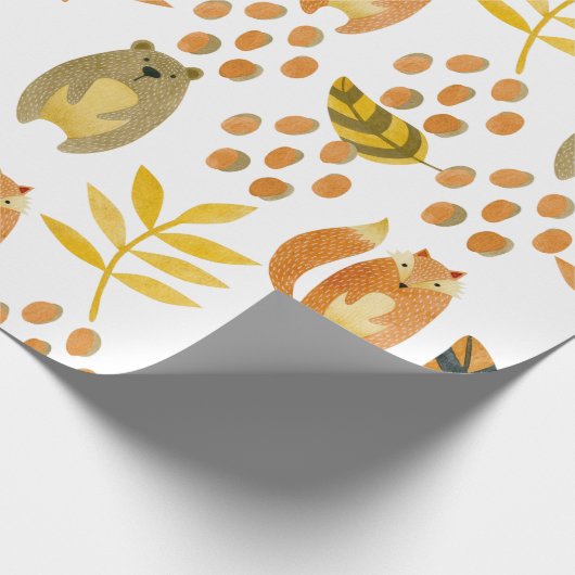 Bosdieren in het bos cadeaupapier (Hoek)