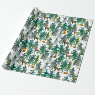 Bosdieren in het Forest Waterverf Pattern Cadeaupapier