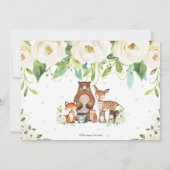 Bosdieren Ivory Bloemen 1e Verjaardag Foto Kaart (Achterkant)