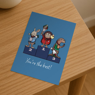 Bosdieren Je bent de beste! Cadeau Podium Kunst Briefkaart