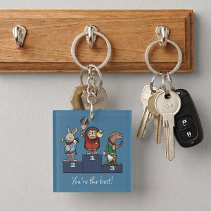 Bosdieren Je bent de beste! Cadeau Podium Kunst Sleutelhanger