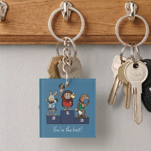 Bosdieren Je bent de beste! Cadeau Podium Kunst Sleutelhanger