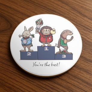 Bosdieren Je bent de beste! Cadeau Podium Kunst Zandsteen Onderzetter