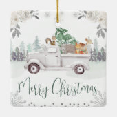 Bosdieren Kerstmis Keramisch Ornament (Achterkant)