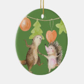 Bosdieren Kerstmis Keramisch Ornament (Rechts)