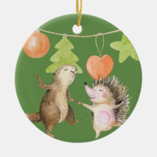 Bosdieren Kerstmis Keramisch Ornament
