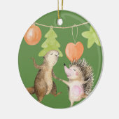 Bosdieren Kerstmis Keramisch Ornament (Links)
