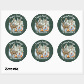 Bosdieren Kerstmis Ronde Sticker (Vel)